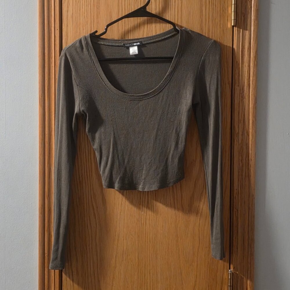 Fashion Olive Green Nova Crop Top Women's Size S — Like New